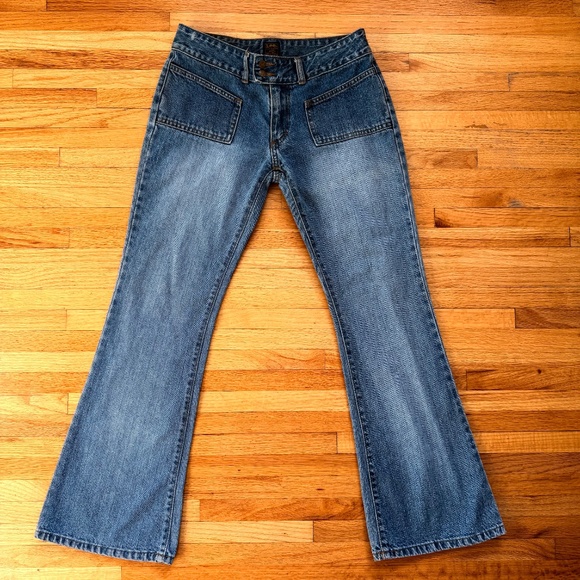 Vintage Y2K Low Waist Lee Flare Jeans - Picture 2 of 9